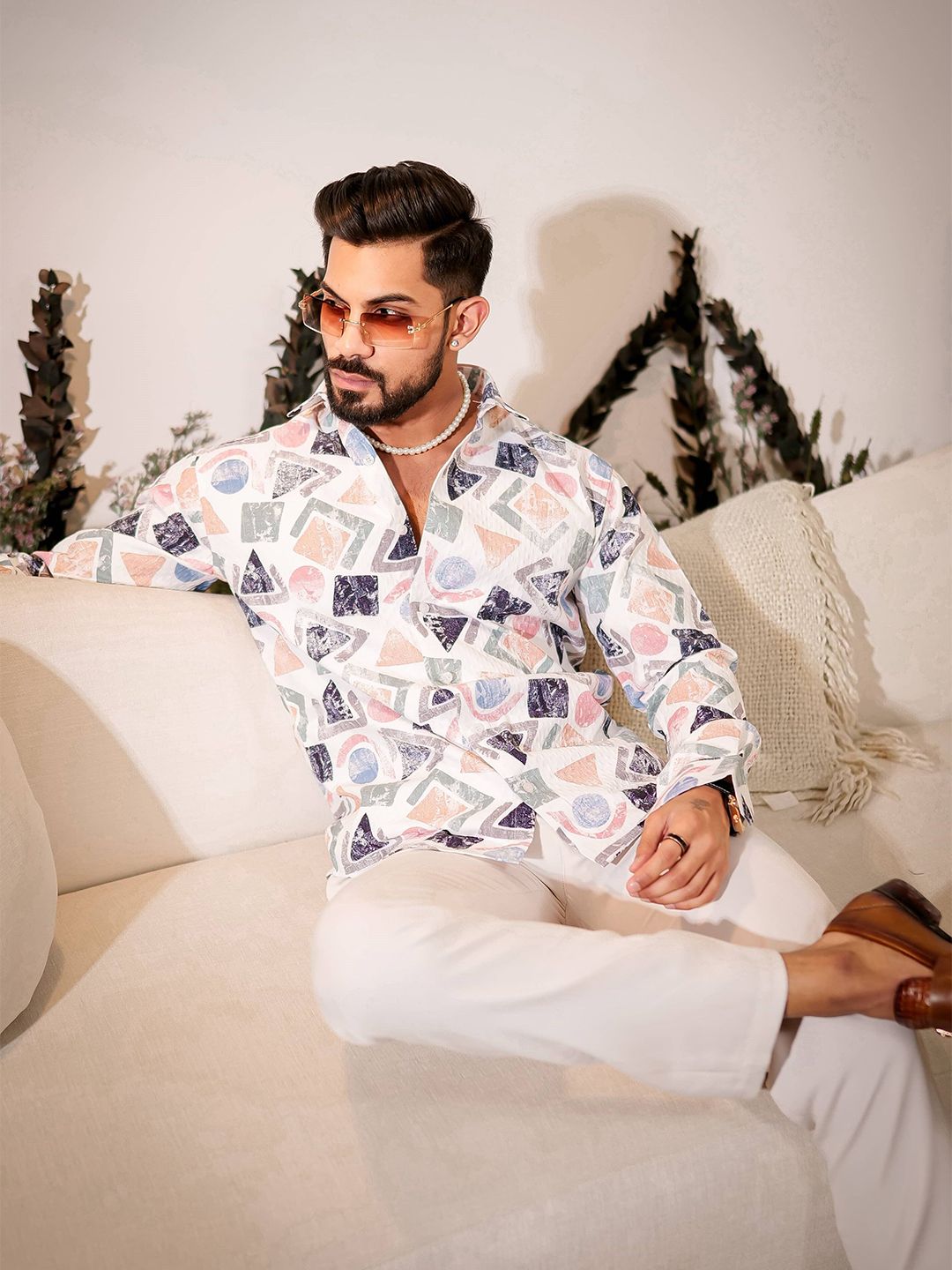 Foomer Men Standard Floral Opaque Printed Casual Shirt-picture-31