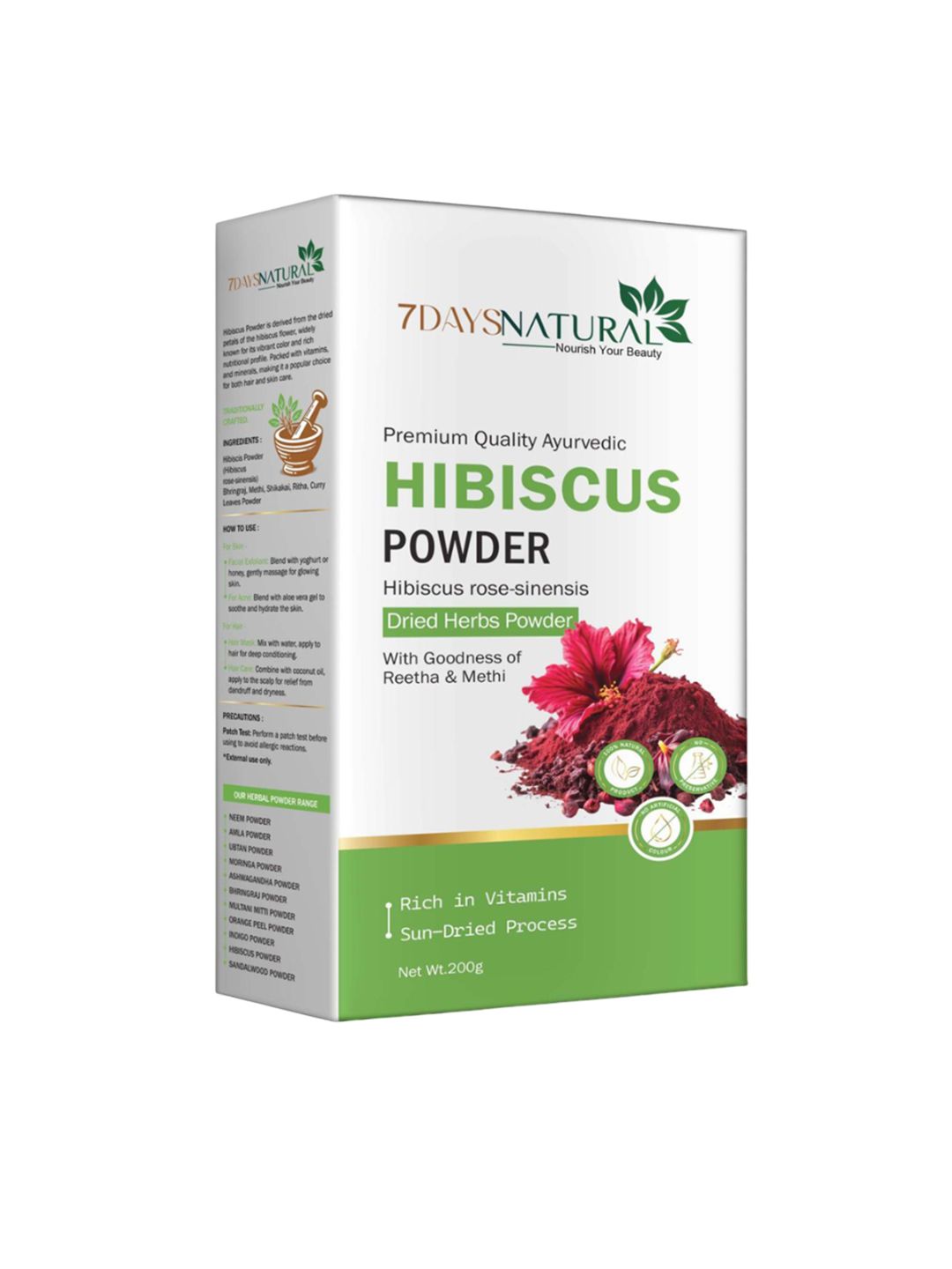 7daysnatural 7DAYS Natural Herbal Hibiscus Powder For Hair & Face - 200 g-picture-38