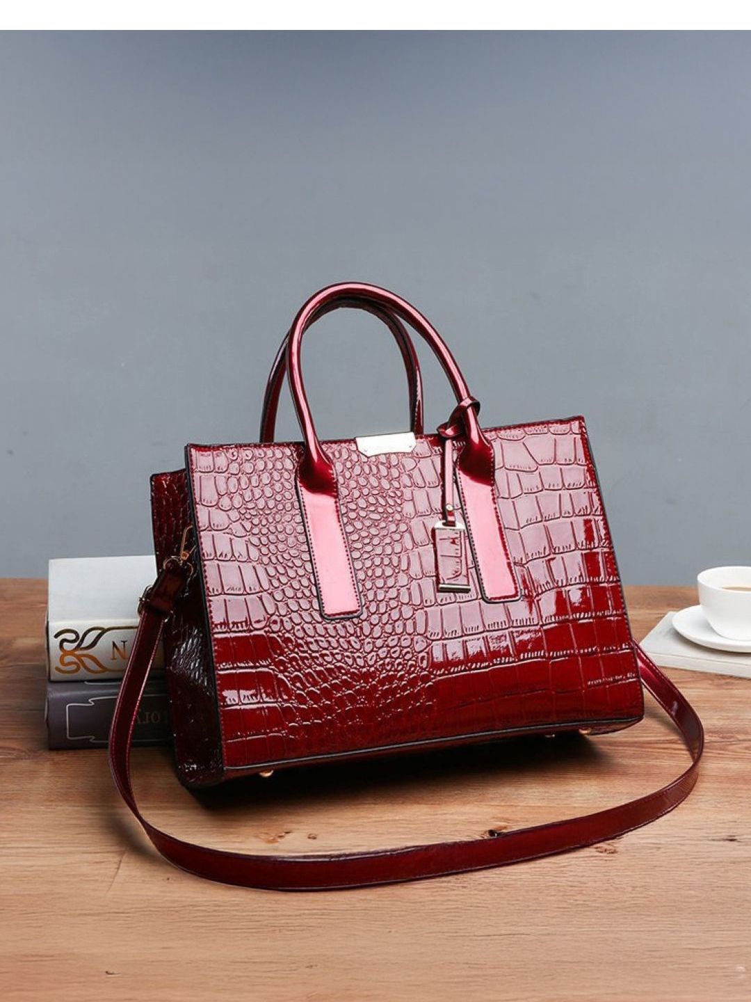 corsica DressBerry Textured PU Structured Handheld Bag-picture-24