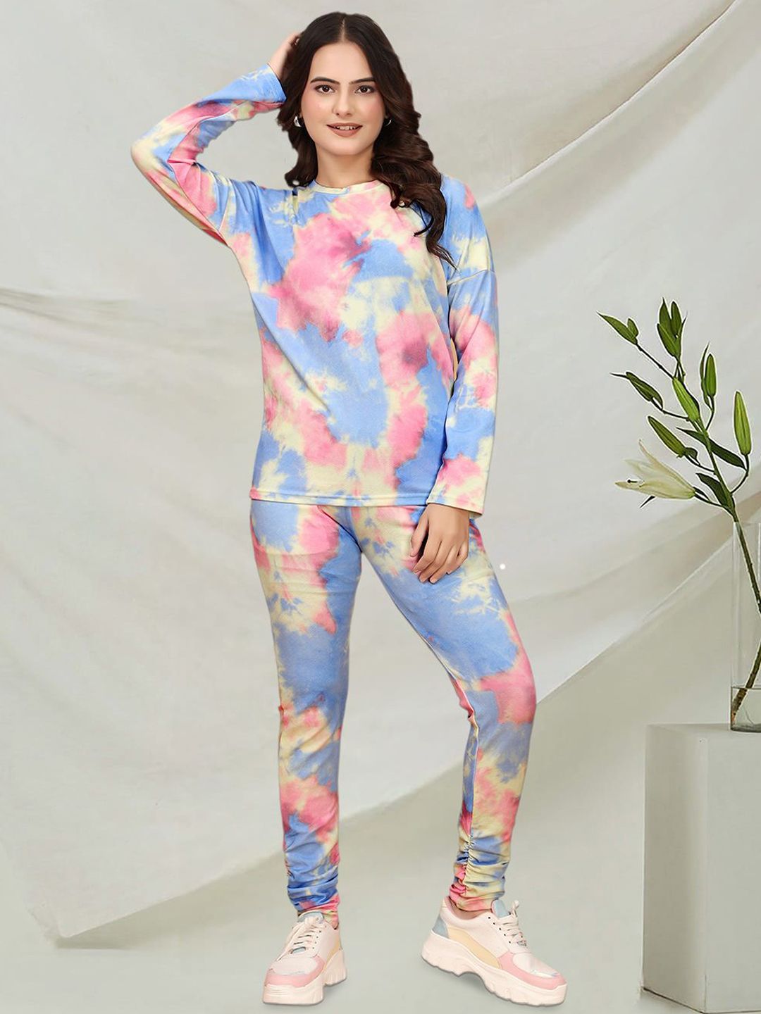 Moda Rapido Printed Round Neck T-shirt With Tights Tracksuit-picture-17