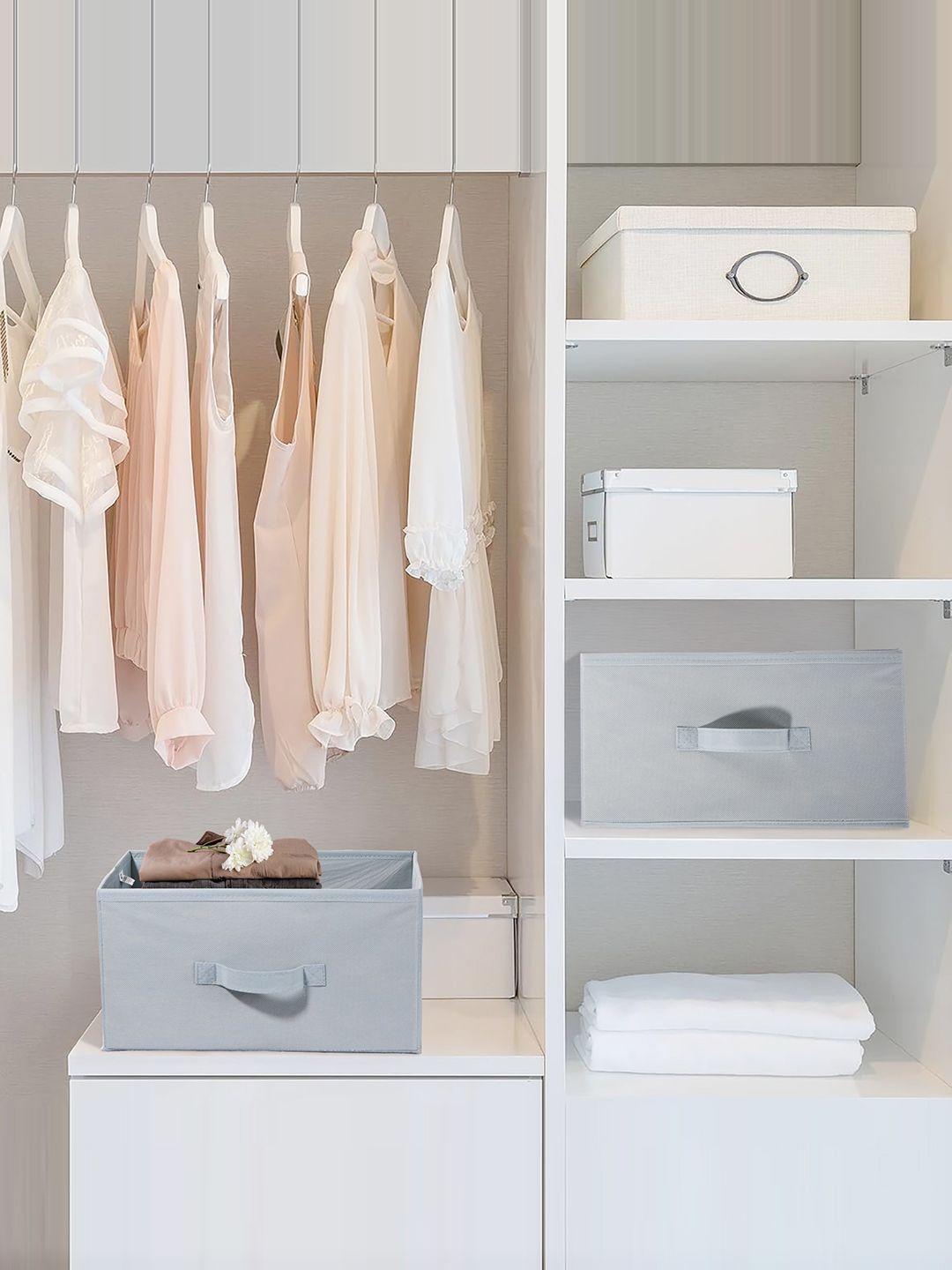 Kuber Industries Grey 2 Pieces Non Woven Drawer Storage Organizer-picture-42