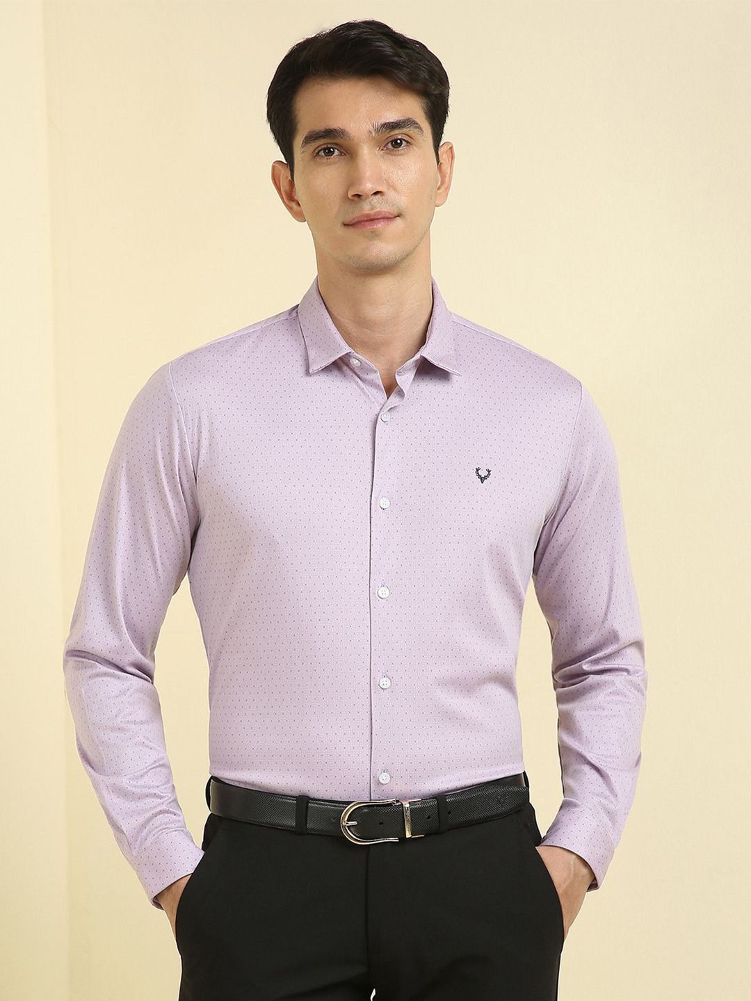 Allen Solly Slim Fit Micro Ditsy Printed Full Sleeves Pure Cotton Formal Shirt-picture-28