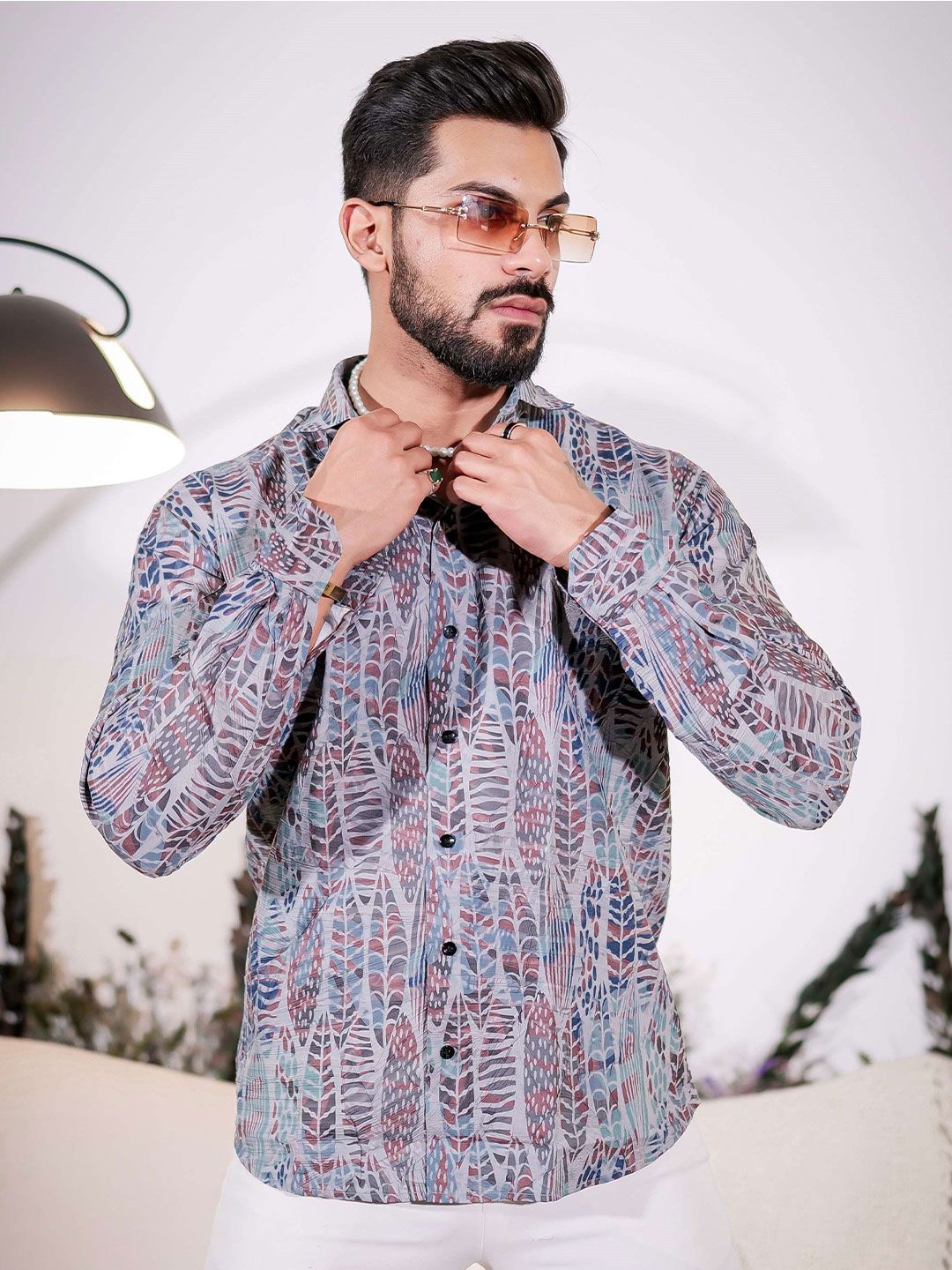 Foomer Men Standard Opaque Printed Casual Shirt-picture-24