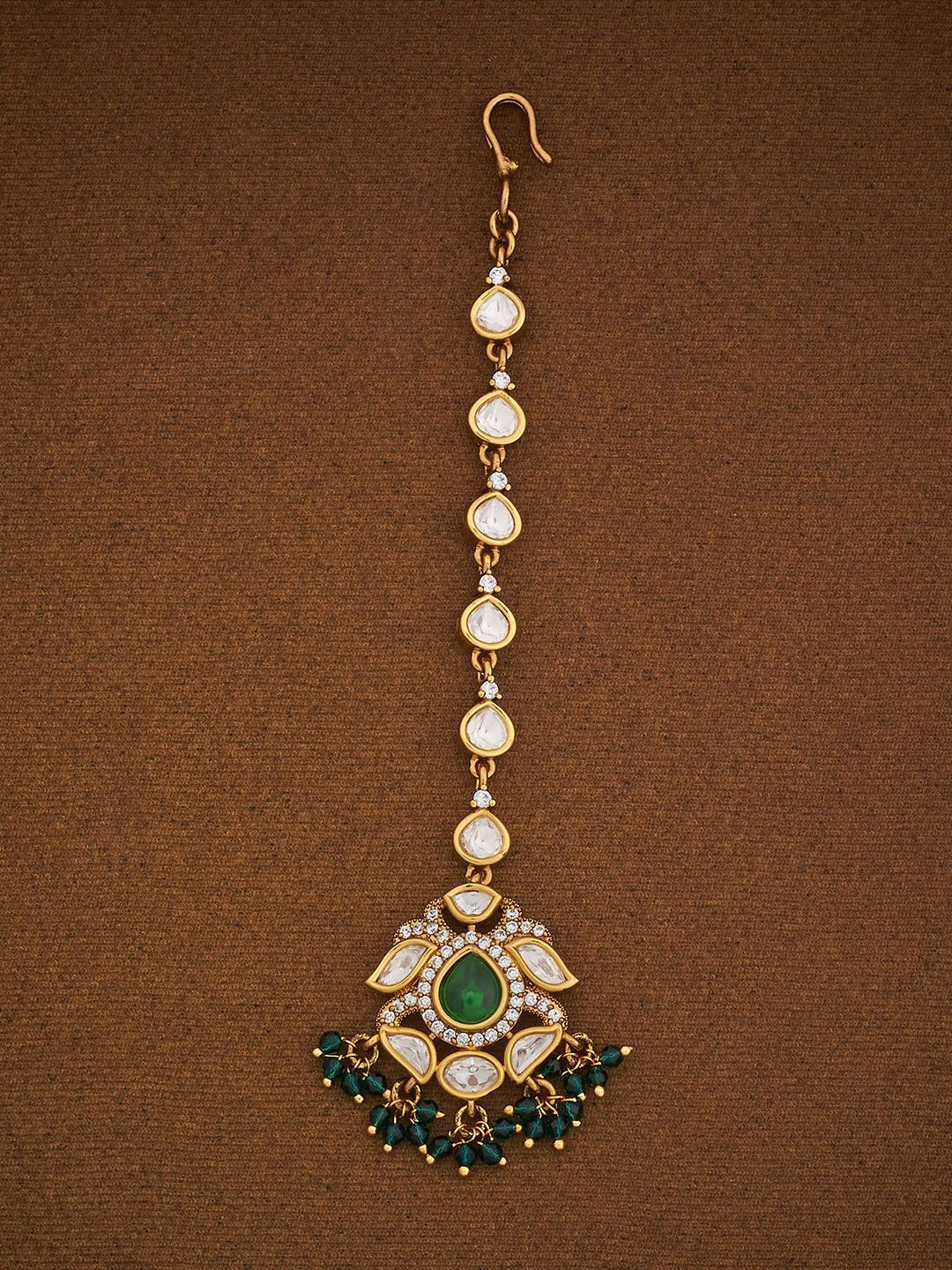 Kushal's Fashion Jewellery Embellished Bridal Victorian-Plated Maang Tikka Head Jewellery