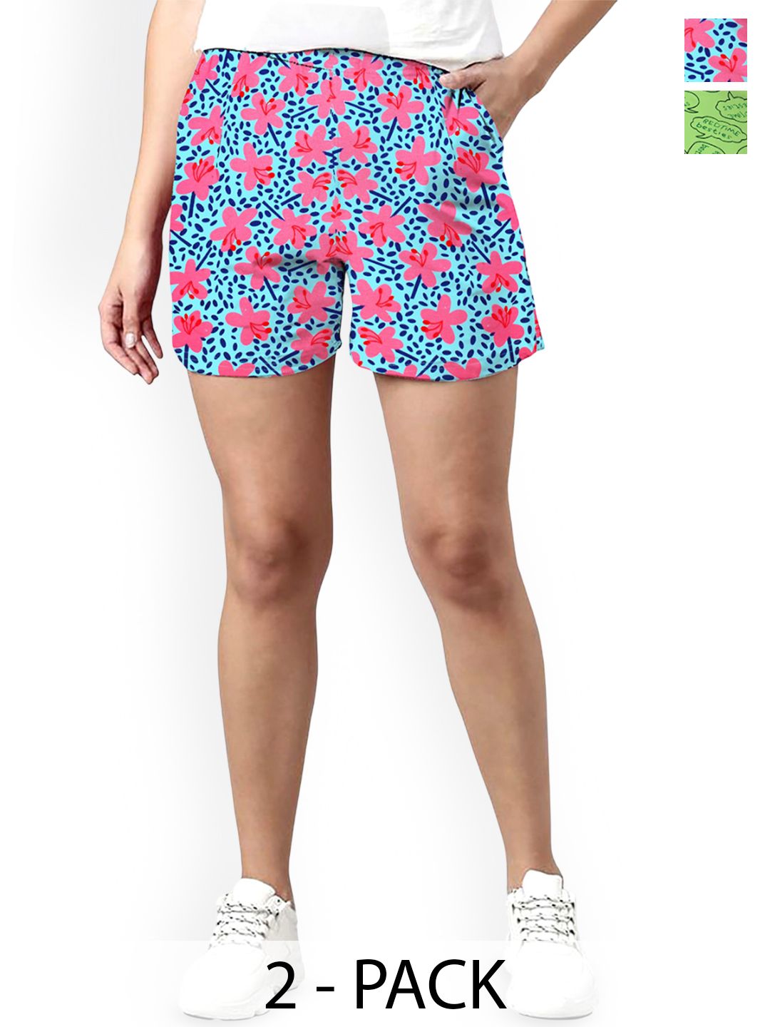 Tee Weavers Girls Floral Printed Shorts-picture-19