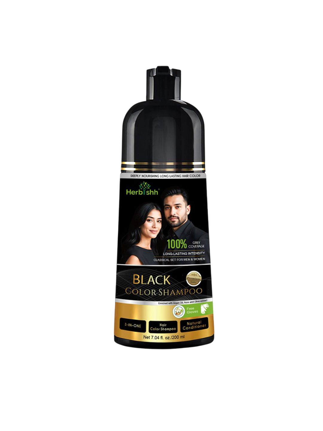 Herbishh Vegan Ammonia Free Long Lasting Black Color Shampoo - 200 ml-image-11
