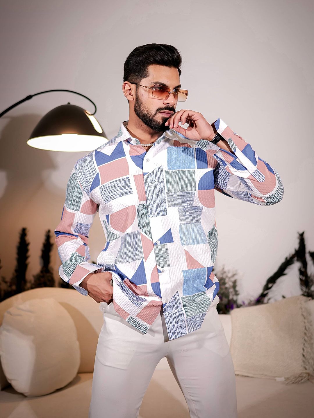 Foomer Men Standard Opaque Printed Casual Shirt-picture-40