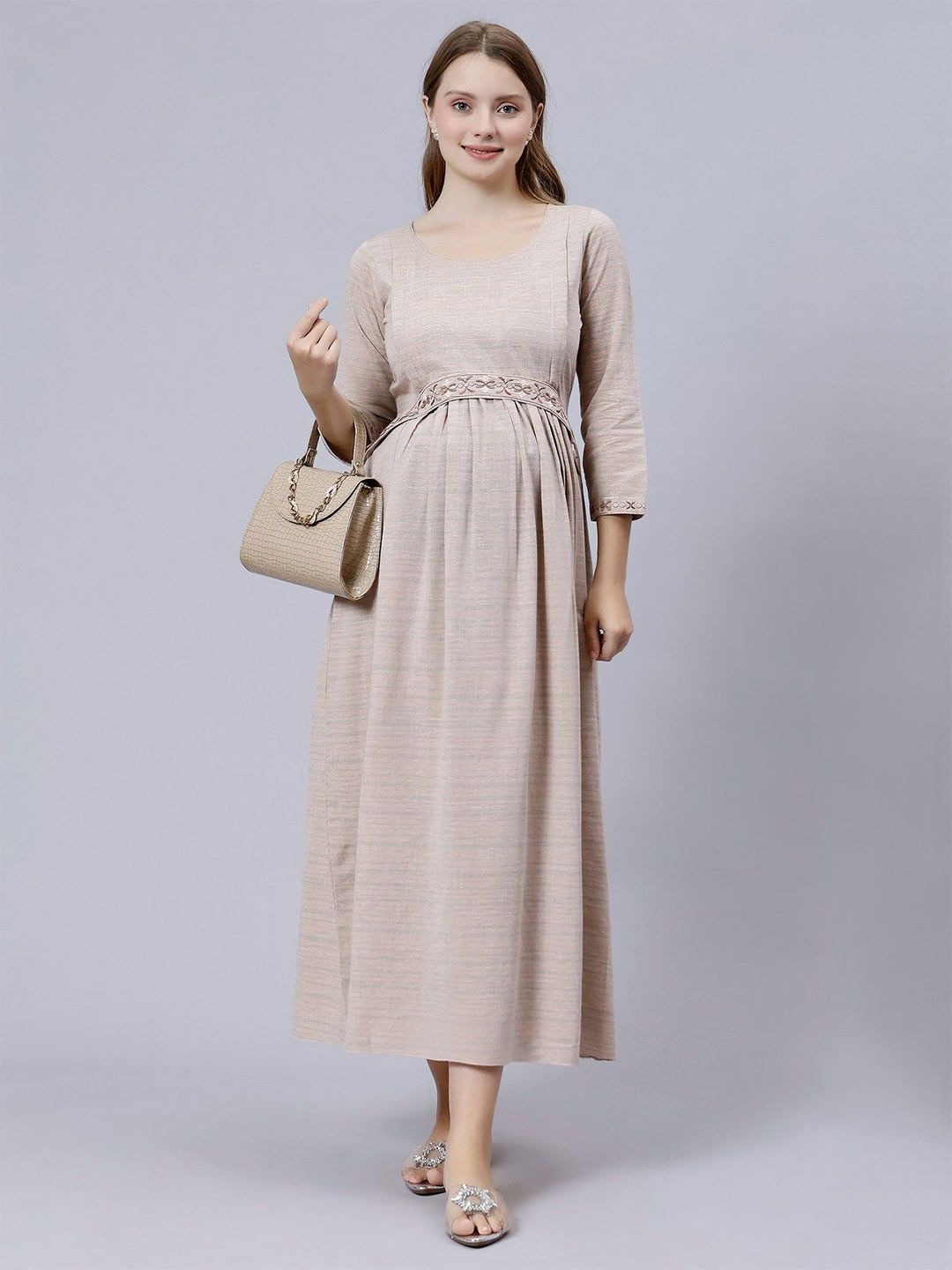 MORDEN MUSE Women Paisley Embroidered Thread Work Summer Sheers Maternity Kurta-picture-33