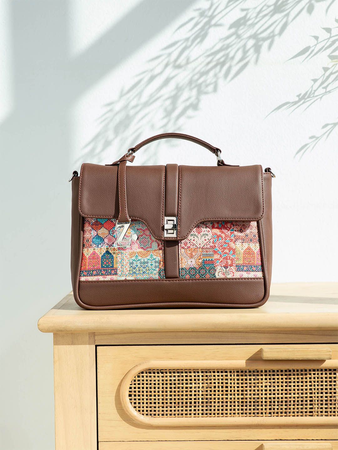 ZOUK Printed Structured Satchel-picture-26