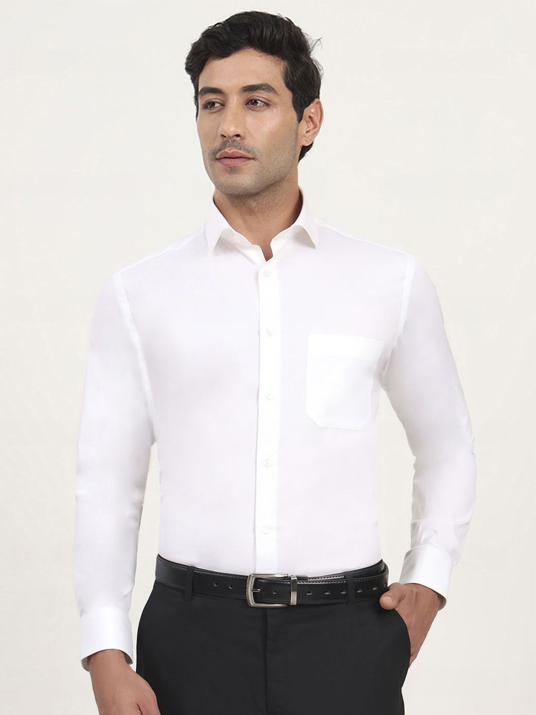 METAL Cutaway Collar Slim Fit Opaque Formal Shirt-picture-23