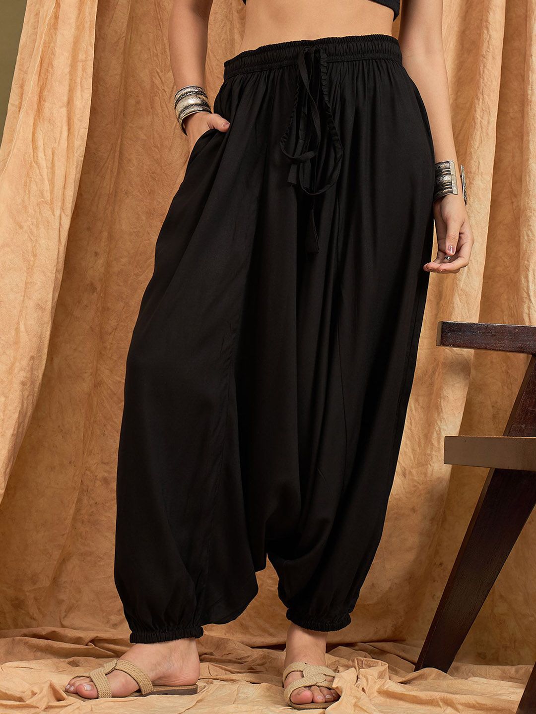 InWeave Women Solid Loose Fit Harem Pant