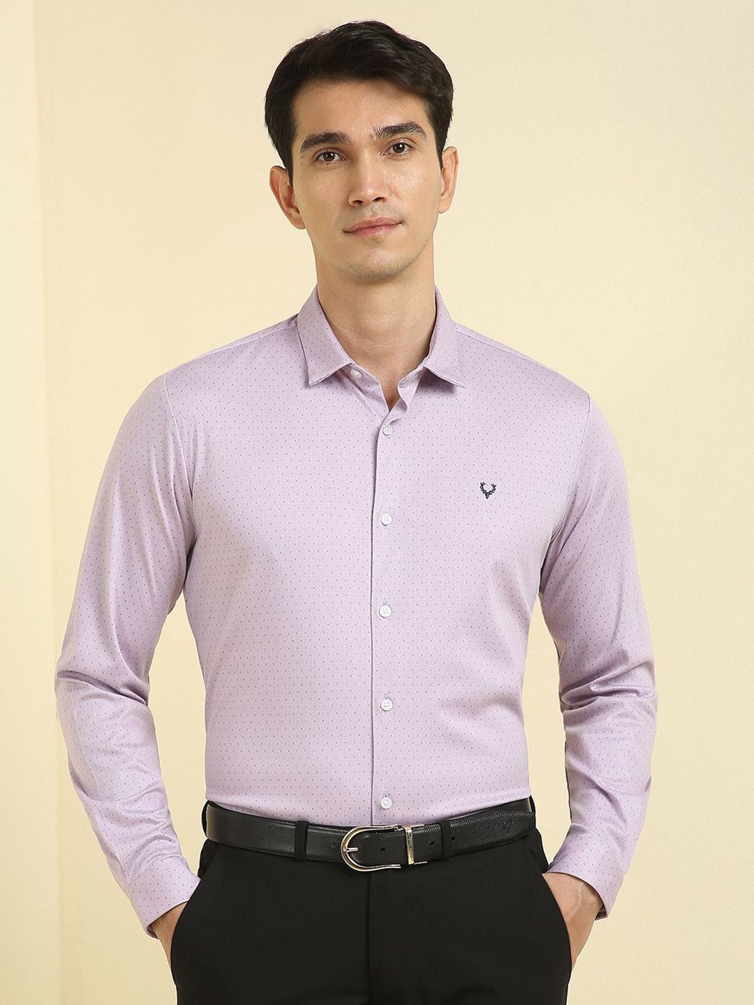 Allen Solly Slim Fit Printed Spread Collar Cotton Formal Shirt-picture-29