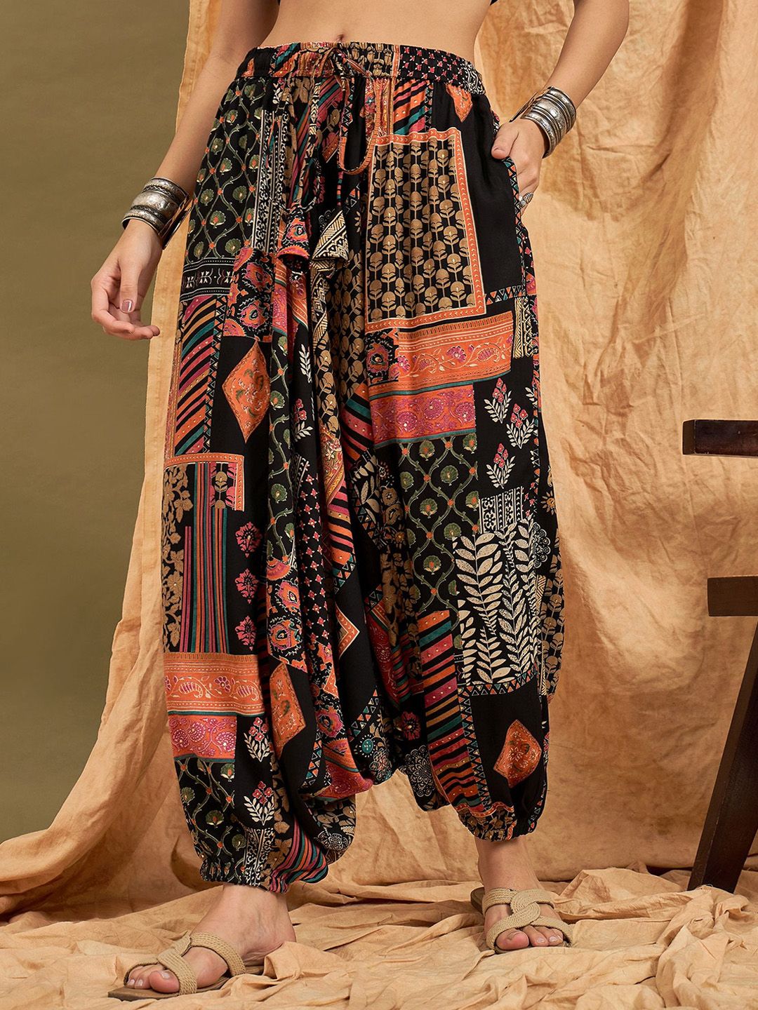 InWeave MULTI ETHNIC High-Rise Loose Fit Harem Pants-image-11