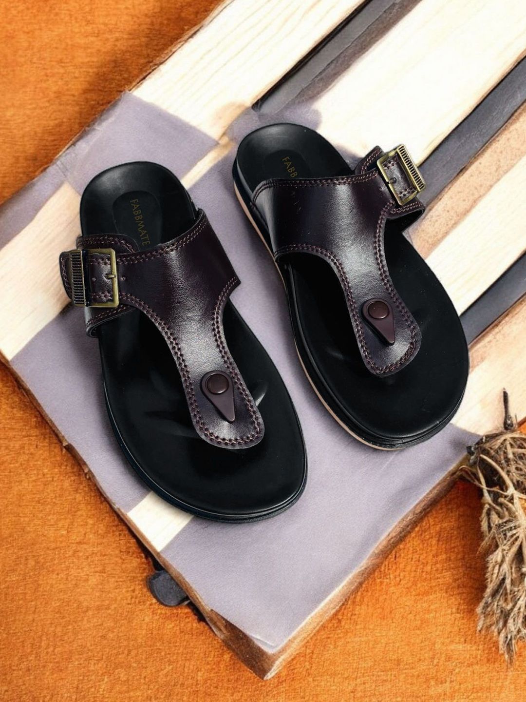 FABBMATE Men Ethnic PU Comfort Sandals-picture-40