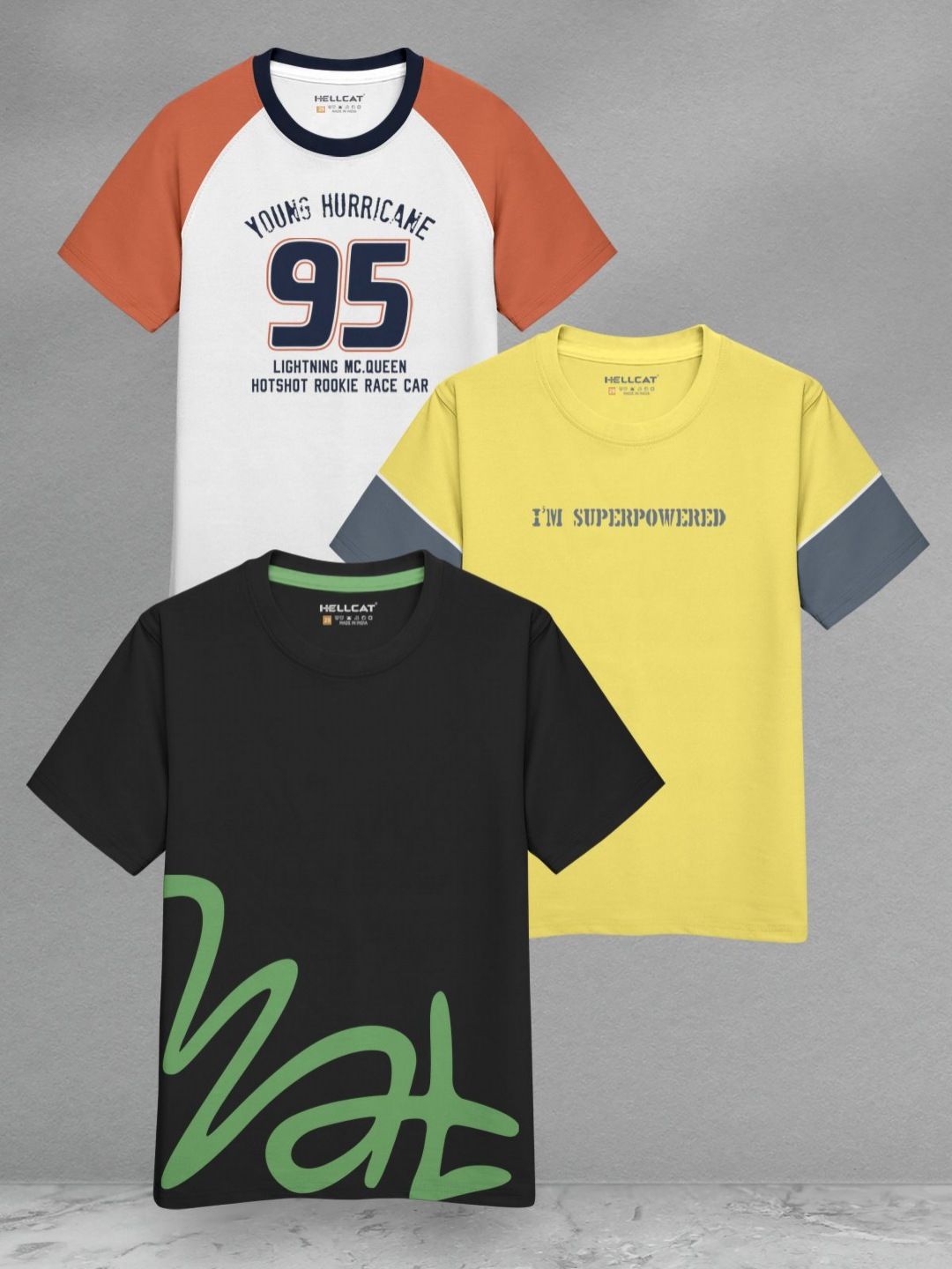 HELLCAT Boys 3 Printed Applique T-shirt-picture-17