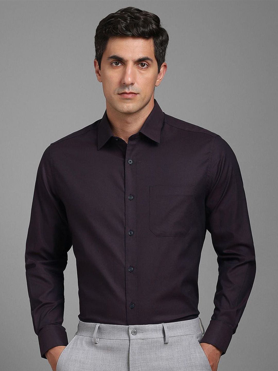 Louis Philippe Spread Collar Long Sleeves Formal Shirt-picture-57