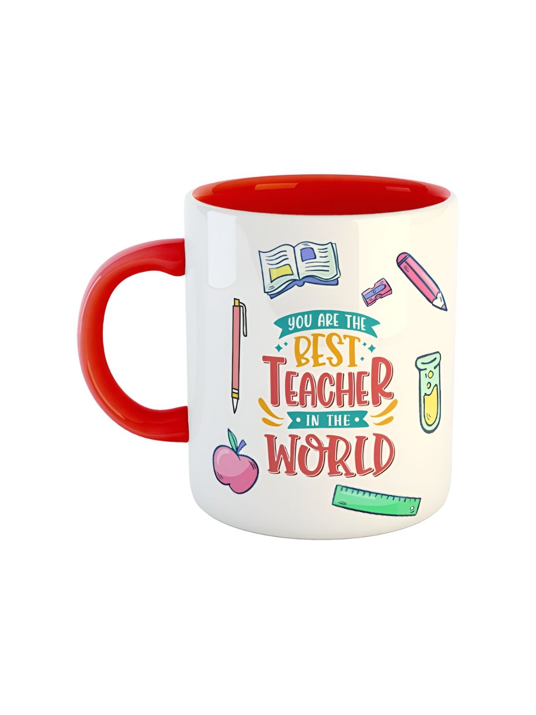 ARTBUG Red & White Printed Ceramic Glossy Mug - 330 ml-picture-27