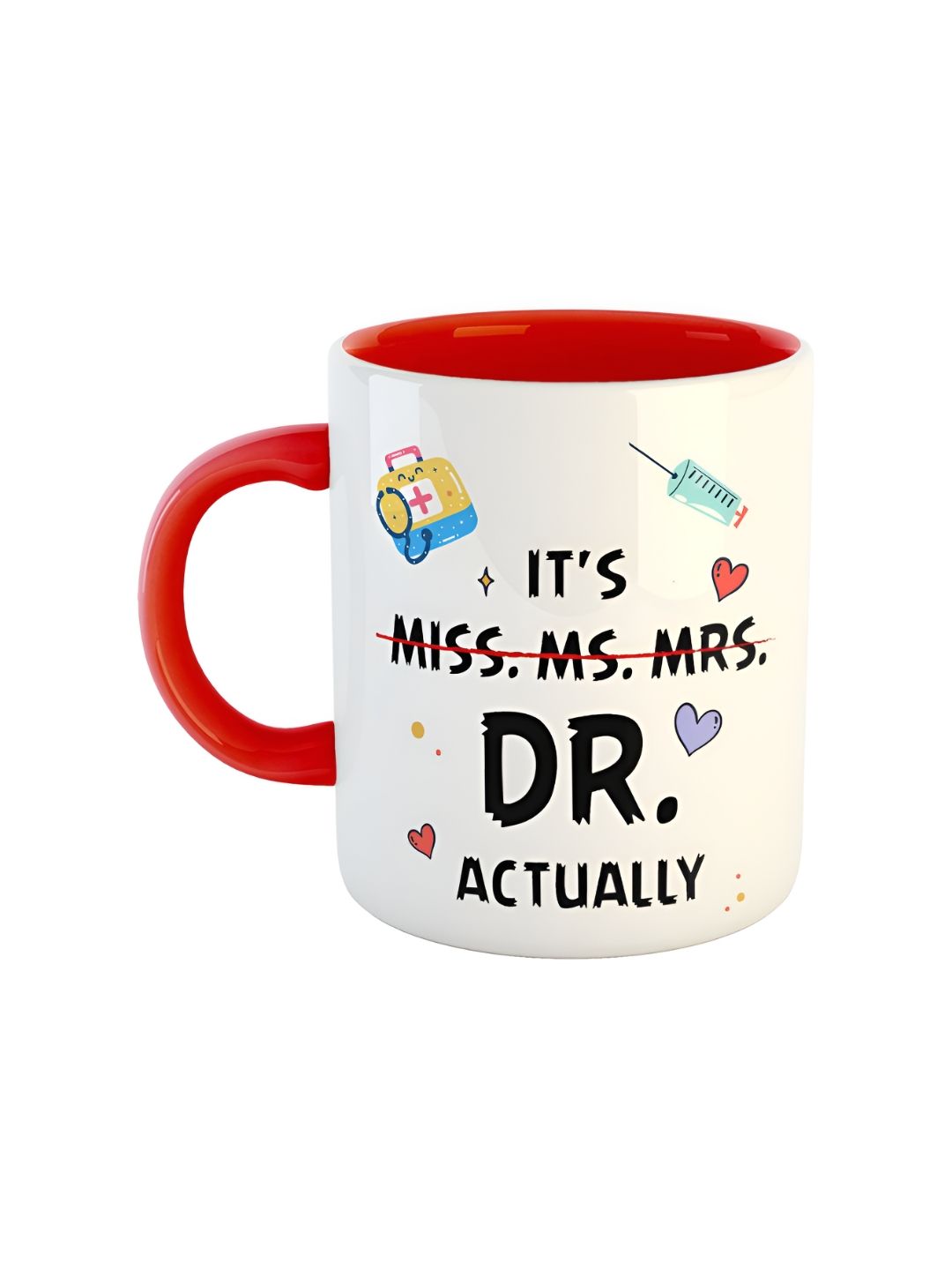 ARTBUG White & Red Printed Ceramic Glossy Finish Dishwasher & Microwave Safe Mugs 350 ml-picture-12