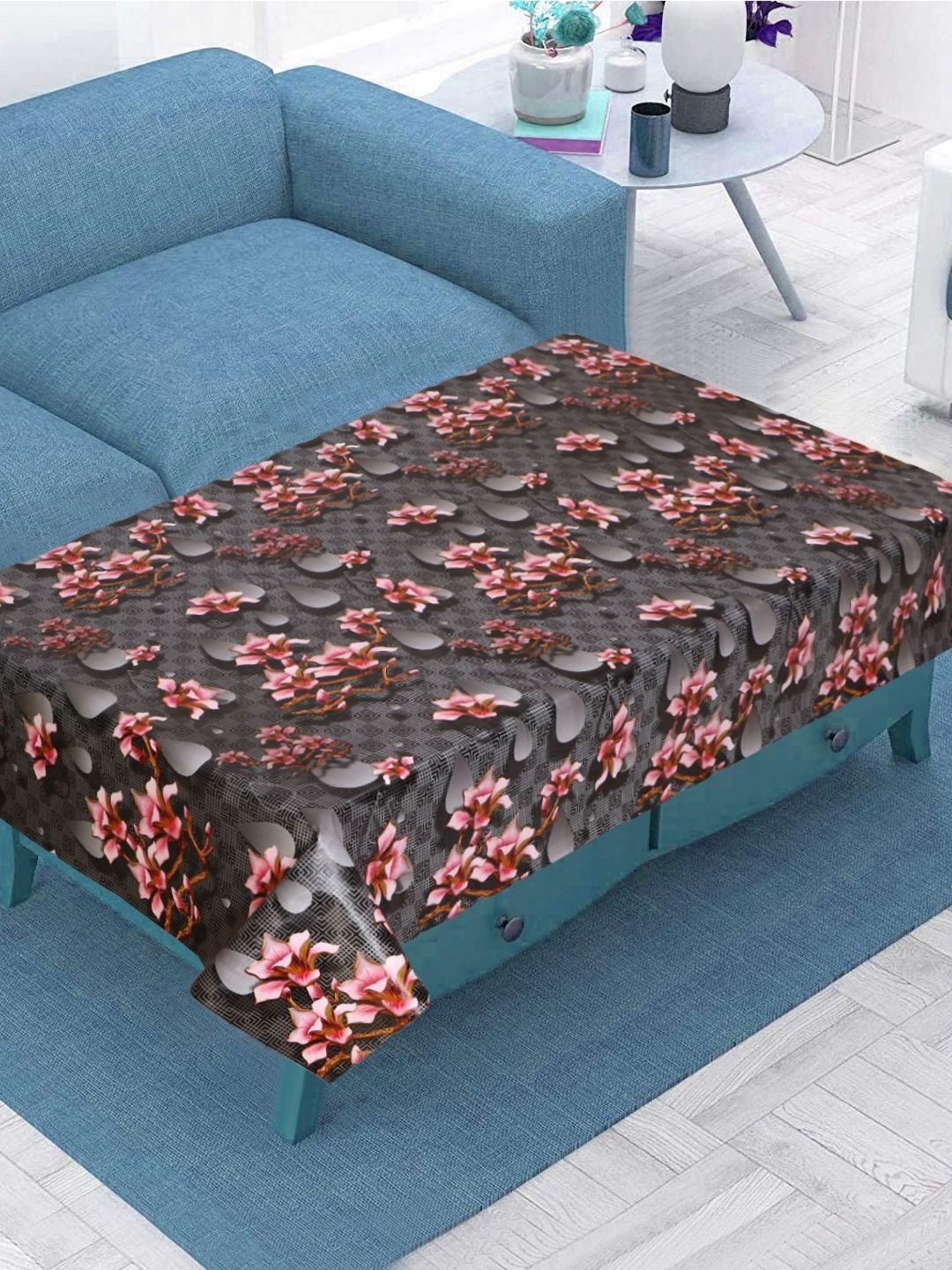Dakshya Industries Multicoloured Geometric Printed Waterproof Plastic 4-Seater Table Cover-picture-24