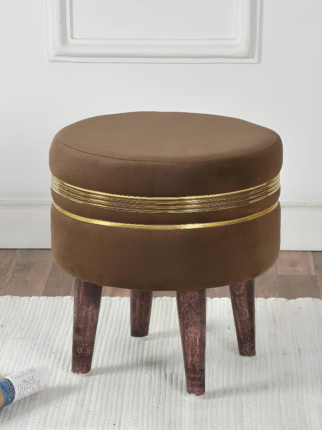 NACIA Brown Wooden Round Ottoman-picture-47