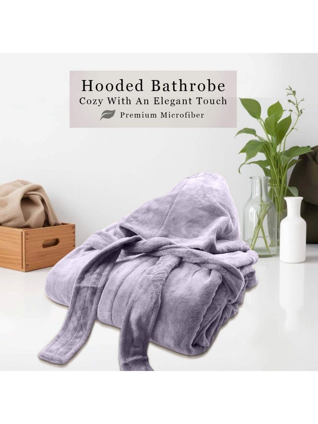 HOUSSE Grey 450 GSM Hooded Bath Robe-picture-17