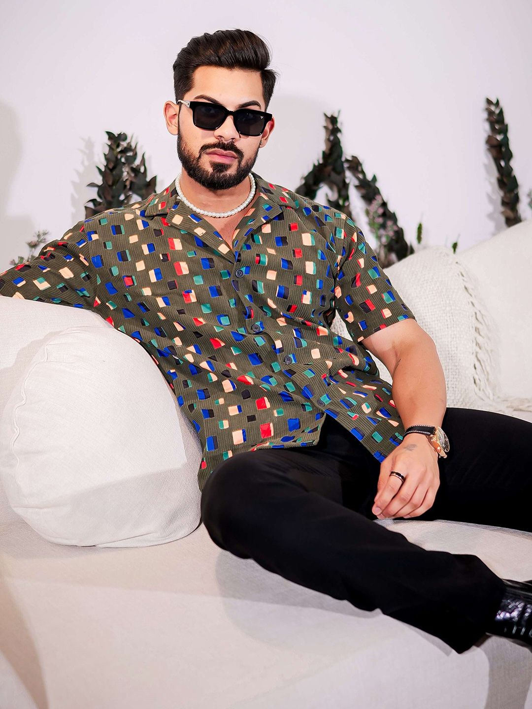 Foomer Men Standard Floral Opaque Printed Casual Shirt-picture-28