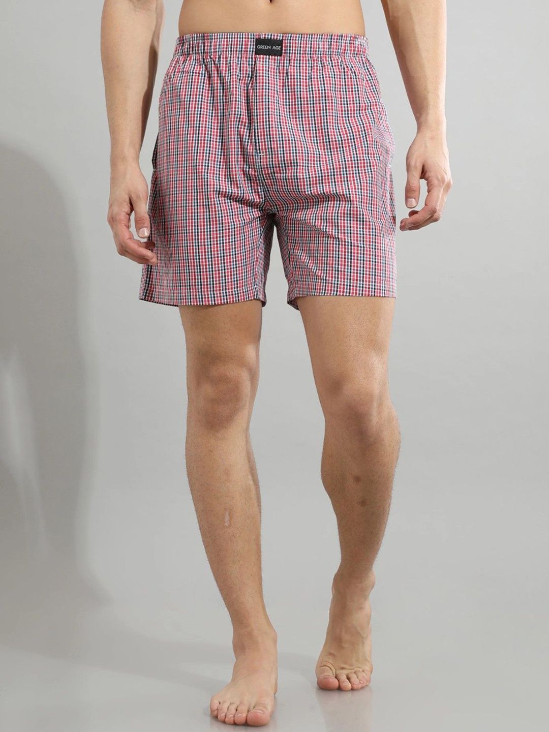 GREEN AGE Men Checked Pure Cotton Boxer GABOX706S-picture-32