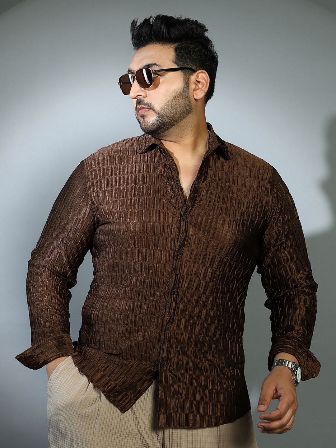 Instafab Plus Men Comfort Opaque Casual Shirt-picture-28