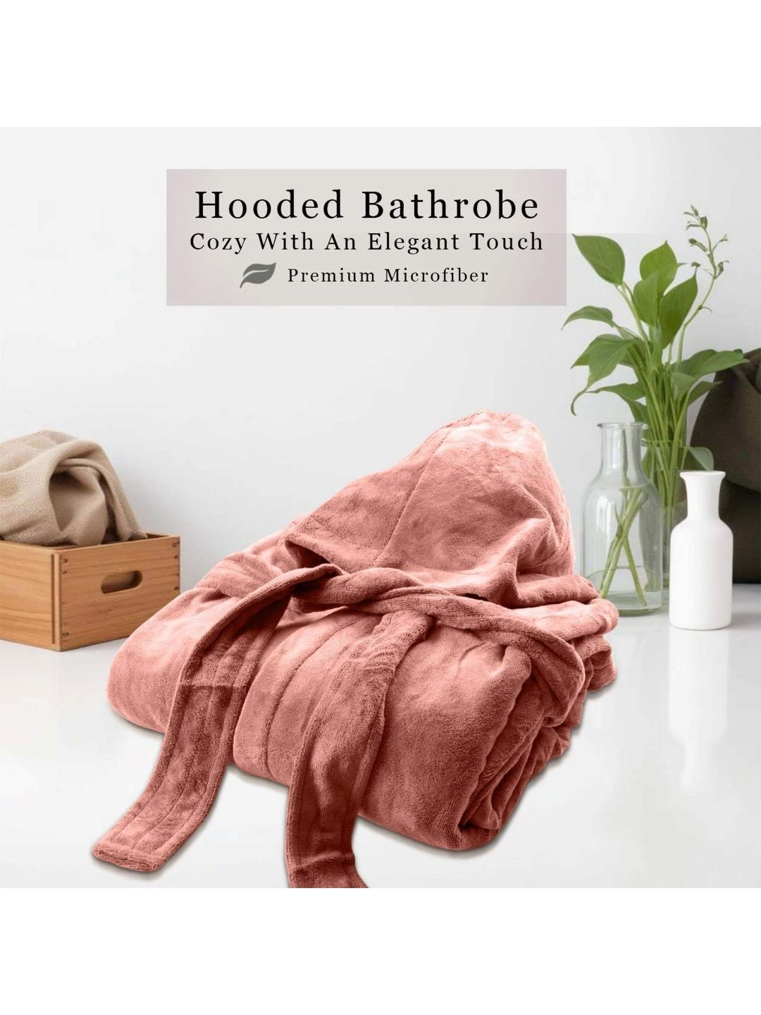 HOUSSE Desert Sand Red 450 GSM Shawl Collar Bath Robe-picture-40