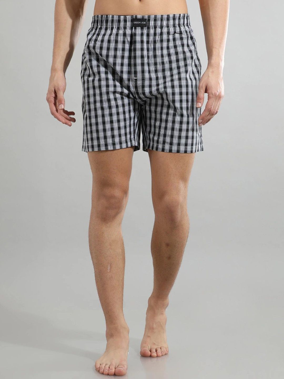 GREEN AGE Men Checked Pure Cotton Boxers GABOX705S-picture-15