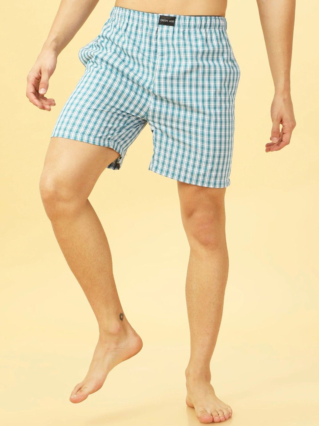GREEN AGE Checked Pure Cotton Boxers GABOX713S-picture-14