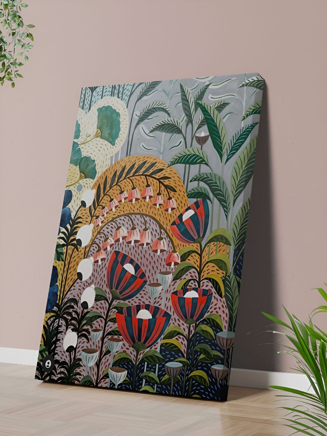 SAF Blue & Green Tropical Floral Canvas Wall Painting-picture-37