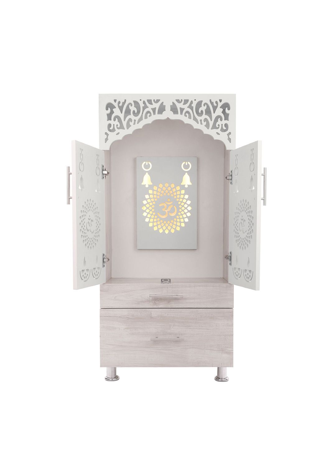 Old Wolf Furniture White Engineered Wood Led Light Home Temple