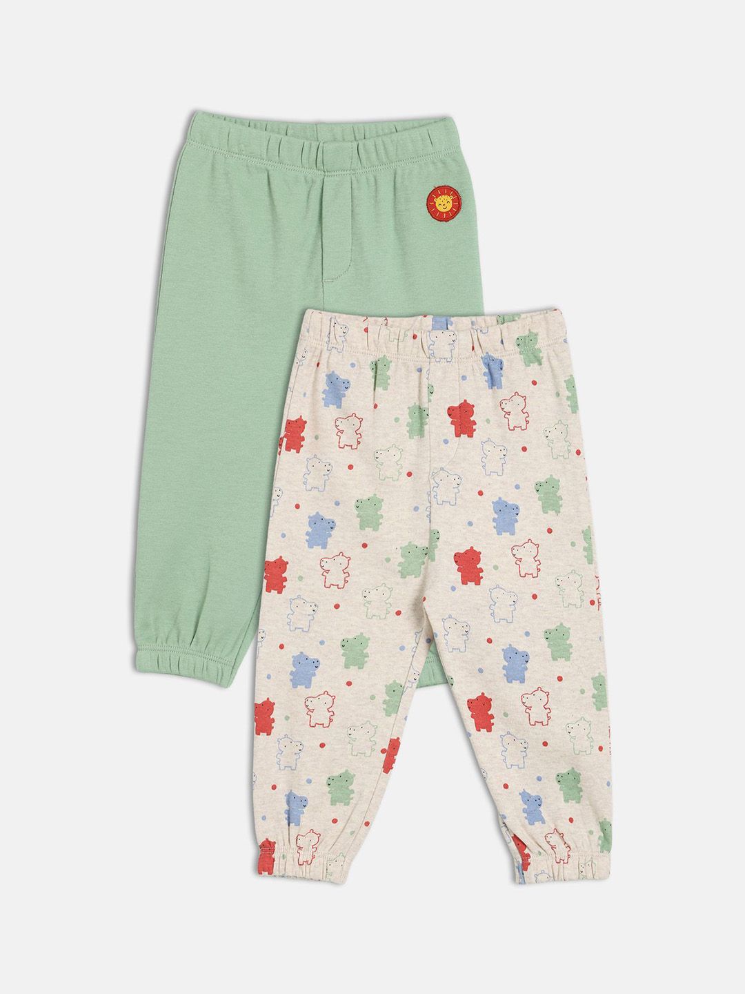 MINI KLUB Boys Pack Of 2 Printed Cotton Trousers-picture-10