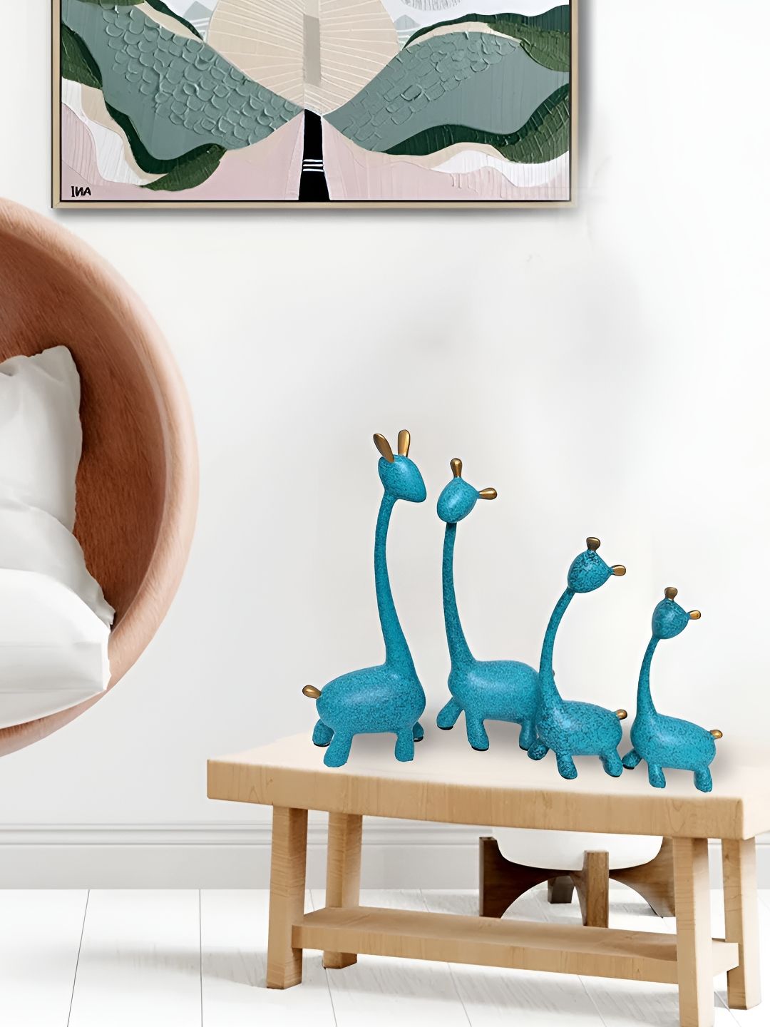 Cortina Blue 4 Pcs Figurine Showpiece-picture-41