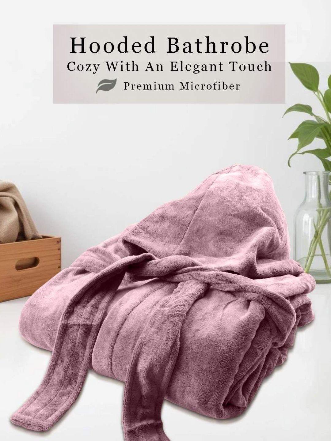 HOUSSE Pink 450 GSM Shawl Collar Bath Robe-picture-28