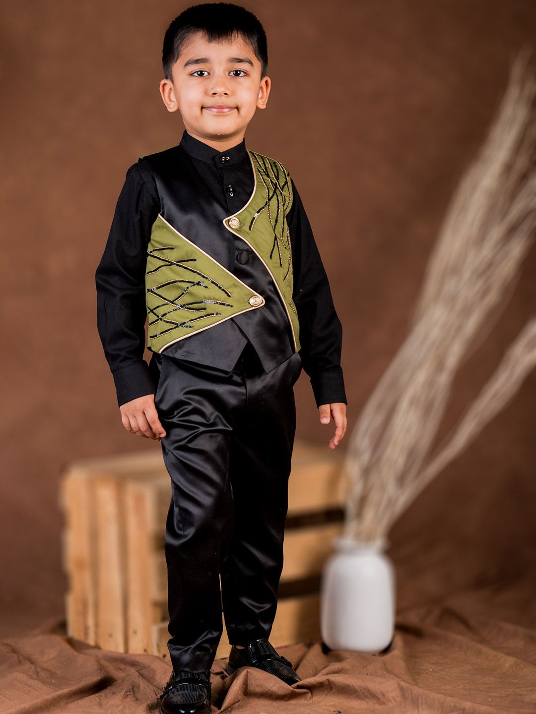 TOPLOVE Boys Self Design Three-Piece Suits-image-1