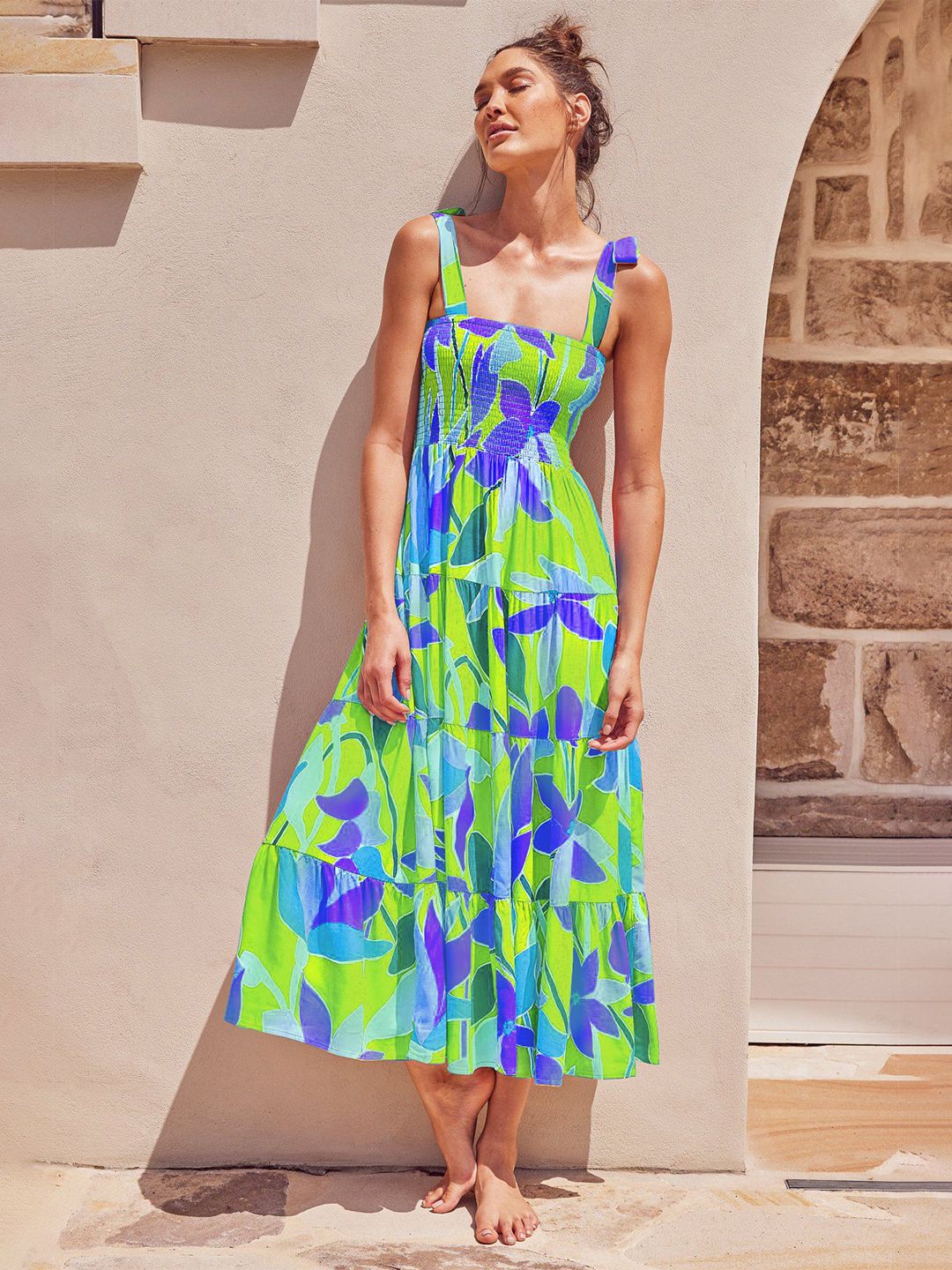 DressBerry Print Fit & Flare Maxi Dress-picture-33