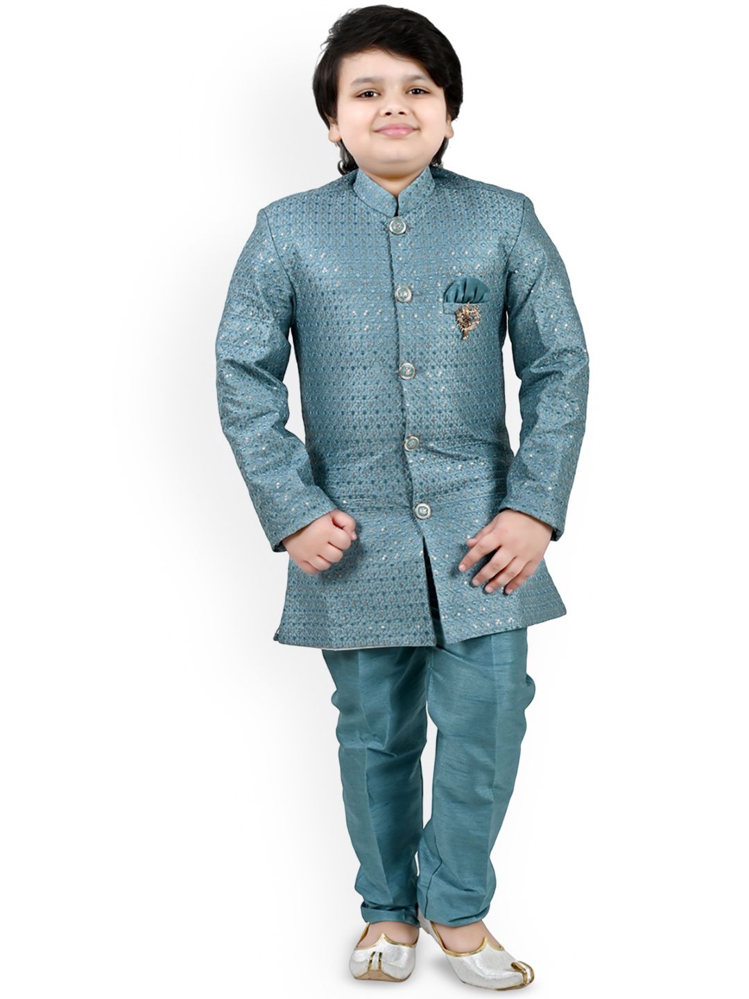 Arshia Fashions Boys Sequinned Embroidered Sherwani Set-picture-20