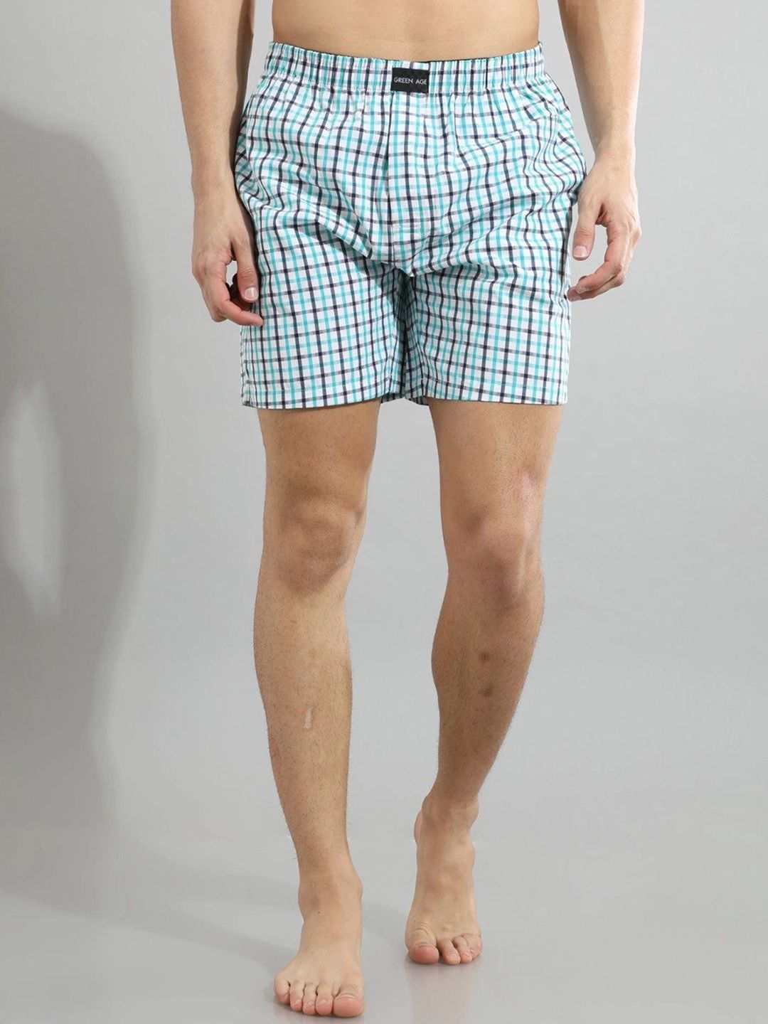 GREEN AGE Men Checked Pure Cotton Boxers GABOX707S-picture-28