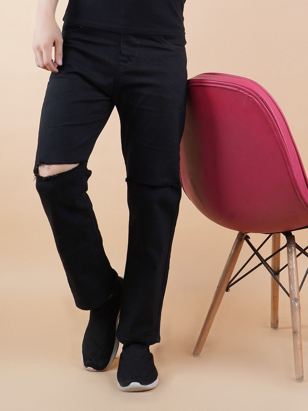 Metronaut Men Classic Boyfriend Fit Slash Knee Jeans-picture-15