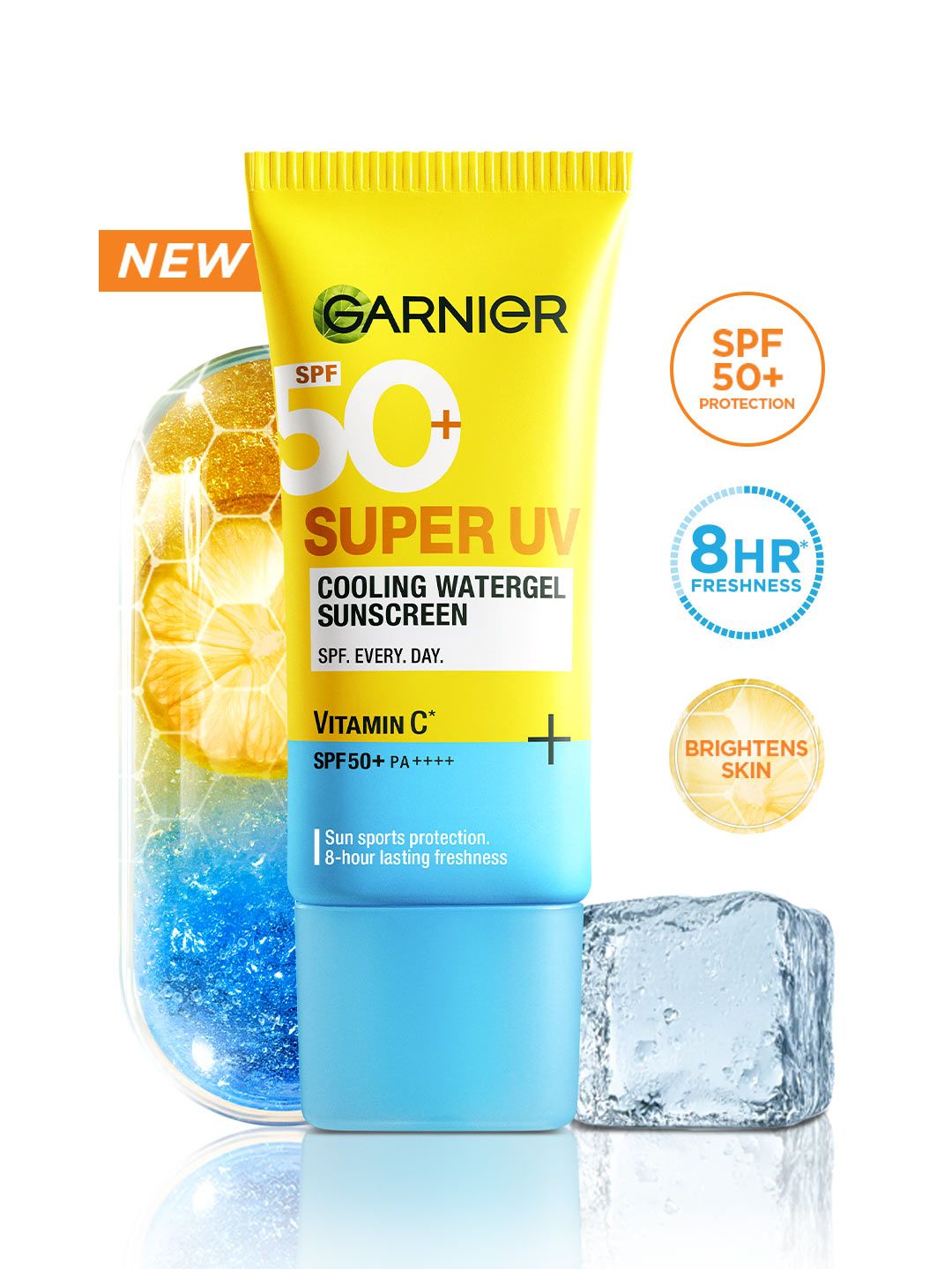 Garnier Super UV Cooling Water Gel Sunscreen 8Hr Freshness No White Cast SPF50 PA++++ 60ml-image-40