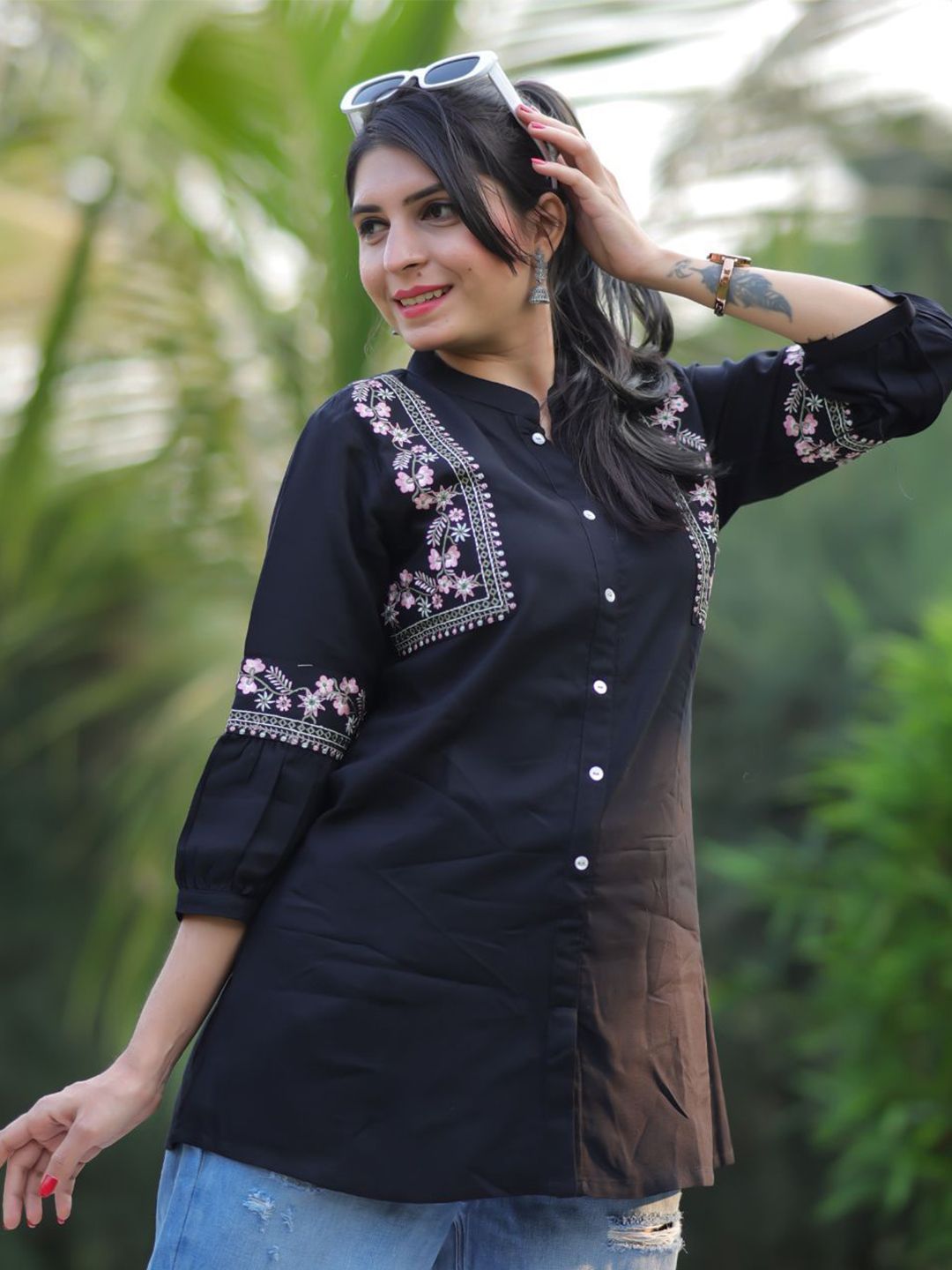 KALINI Ethnic Motifs Embroidered Kurti-picture-11