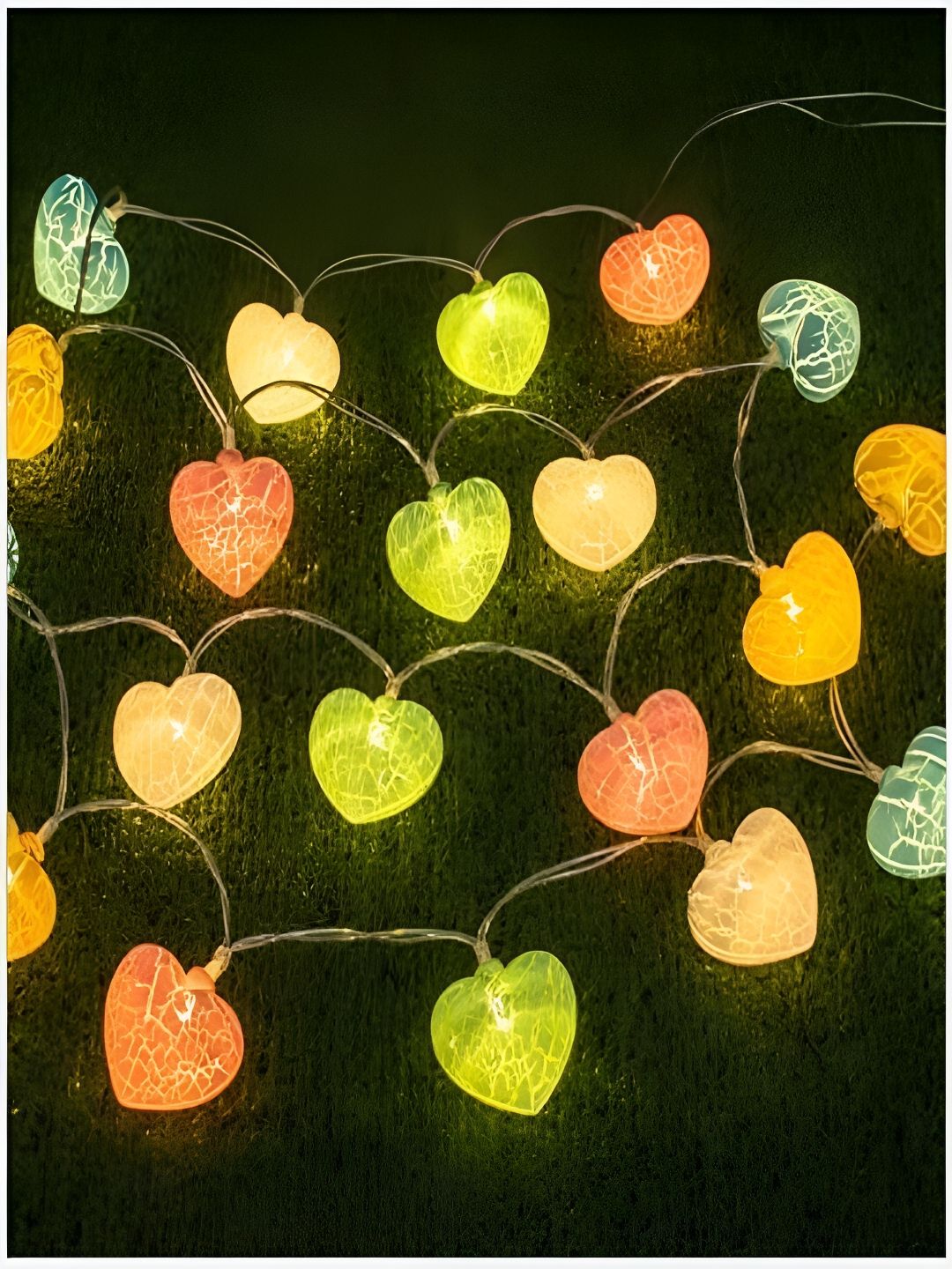 KAVYARA Blue & Pink Printed Heart Shaped Acrylic String Lights-image-18
