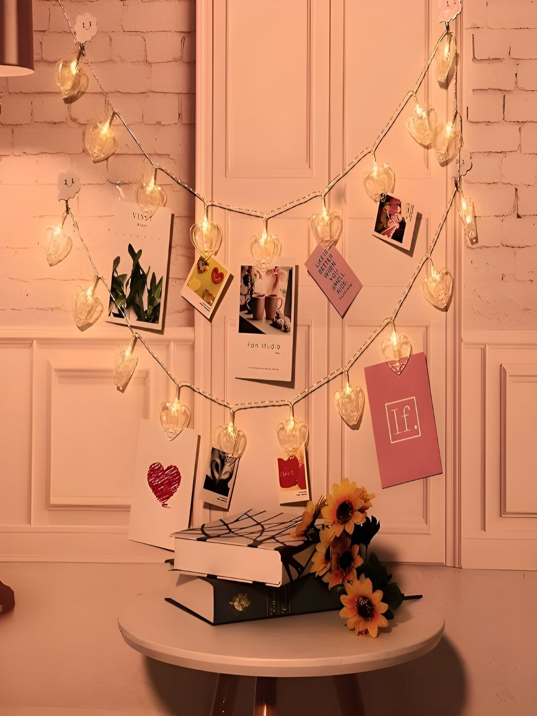 KAVYARA Warm White Photo Clip & Heart Shape String Lights-picture-33