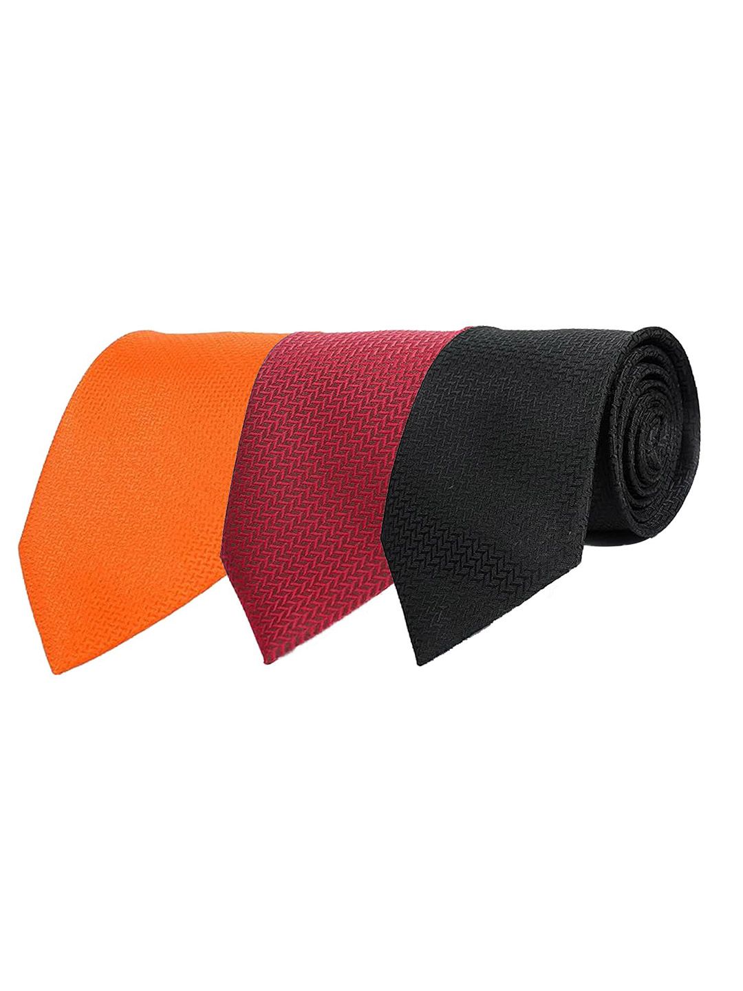 CALIXTO Men Pack Of 3 Woven Design Broad Tie-picture-31