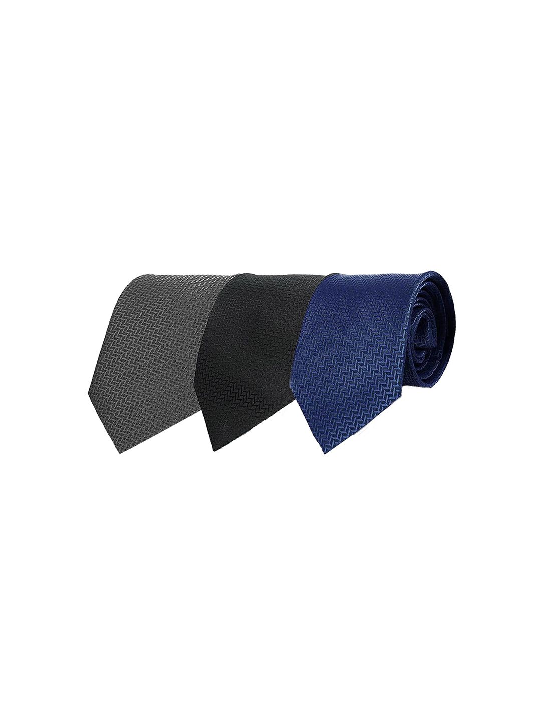 CALIXTO Men Set of 3 Woven Design Broad Tie-picture-33