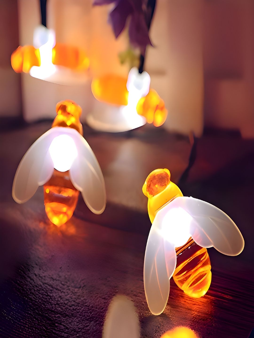 KAVYARA White Bee Shape String Lights-picture-54