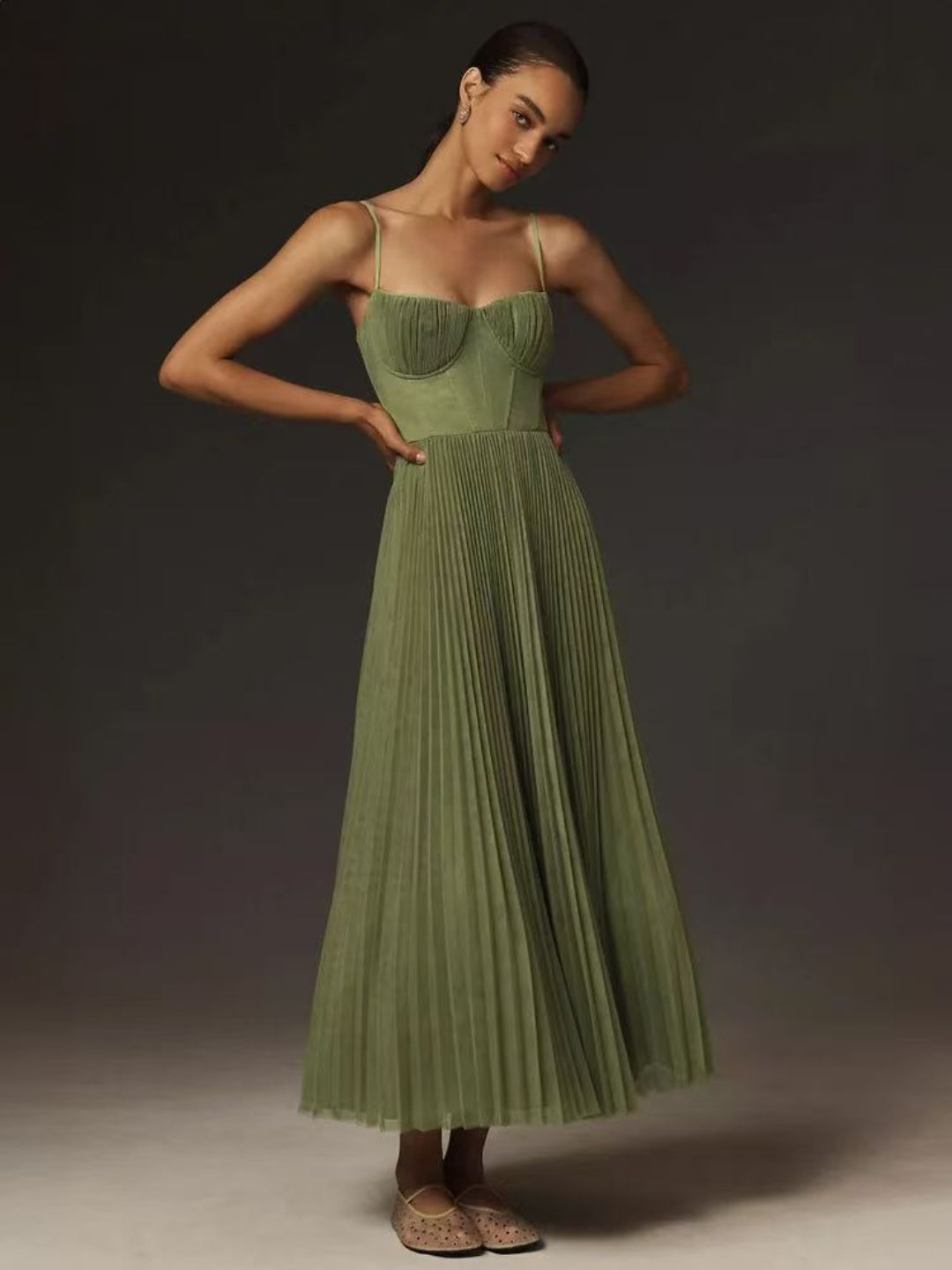 bebe Shoulder Straps Fit And Flare Maxi Dress-picture-14