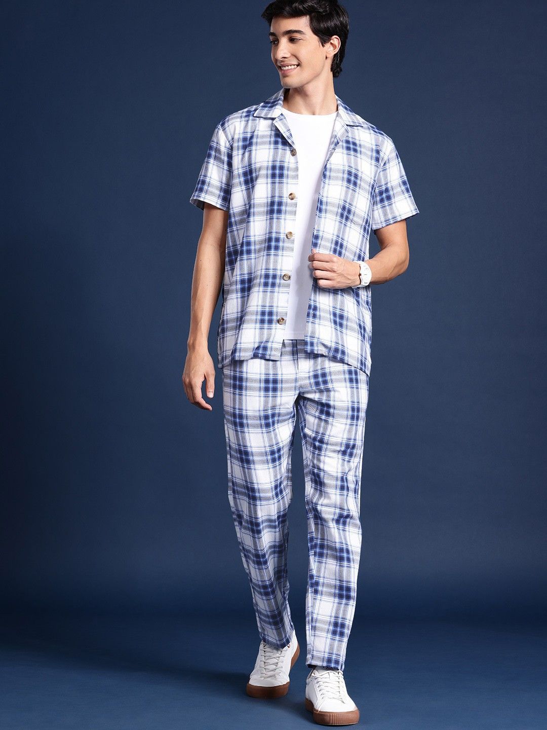 Hancock Men Checked Pure Cotton Night suit-picture-27